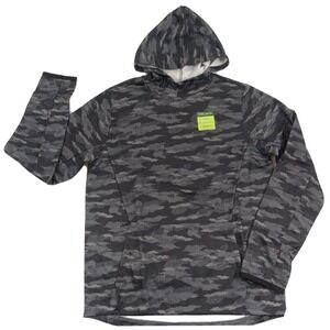 Tek Gear Hoodie Boys XL 18/20 Performance Fleece Gray Black Camouflage Pocket